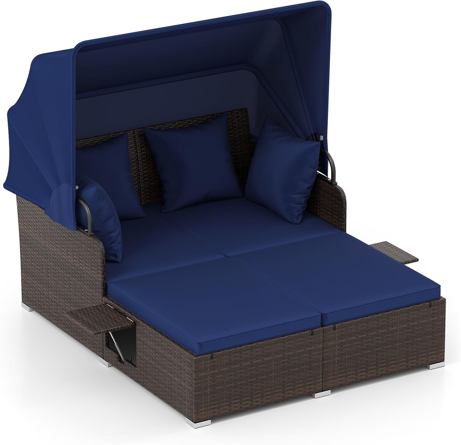 Tangkula Patio Rattan Daybed with Retractable Canopy - Product image 8