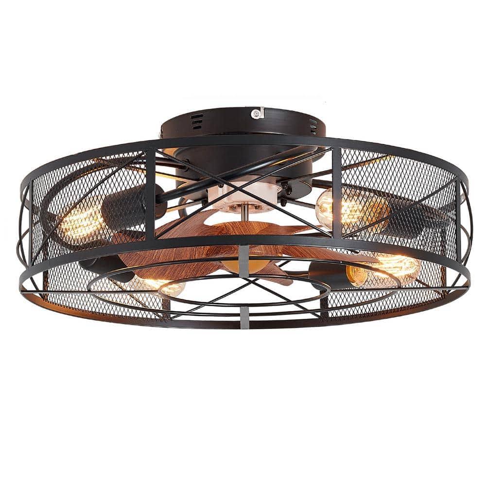 18.9 in. Indoor Black Smart Ceiling Fan with Timer, 6-Speed Adjustable and Remote - Product image 1