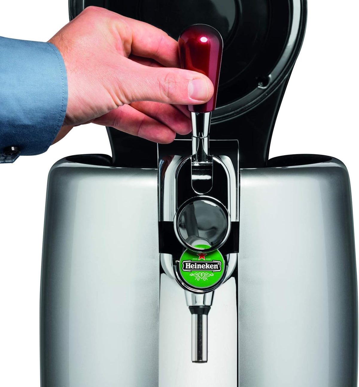 Krups BeerTender Silver and chrome Beer machine Pressure for home Beer tap Beer pump Box 2 glasses YY2931FD