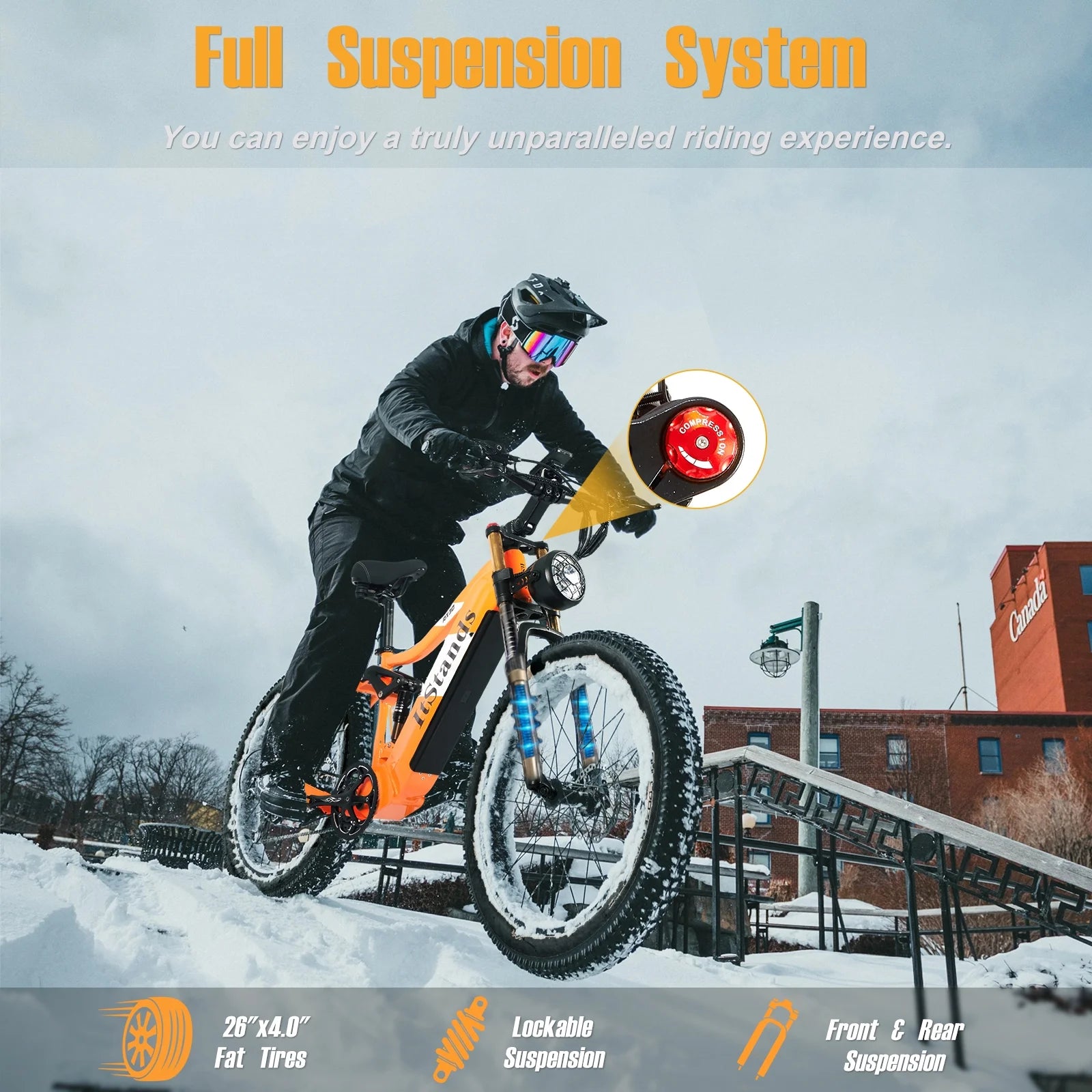 Dual Motors AWD 2000W Electric Bike for Adult 26'', UL2849 48V 60AH Removable Battery E - Product image 20