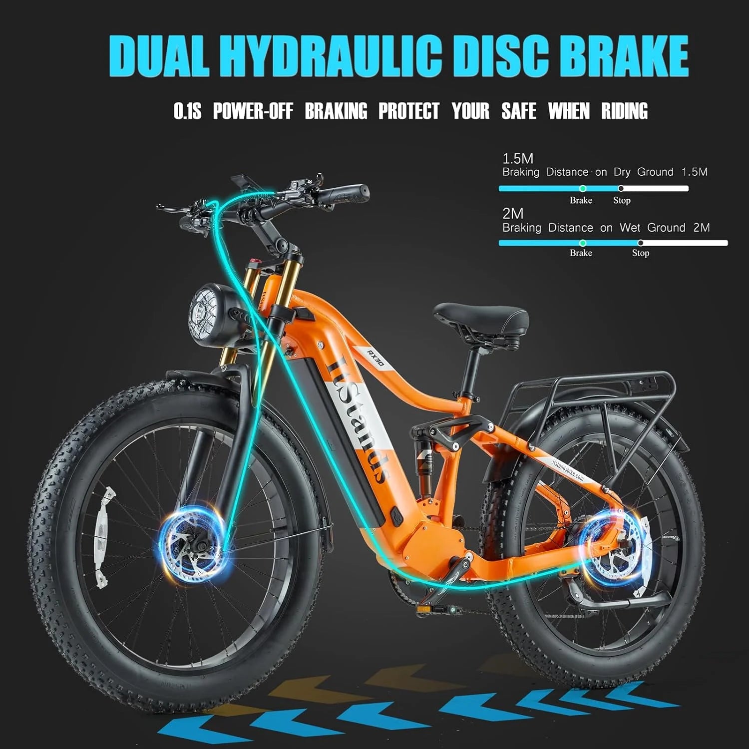 Dual Motors AWD 2000W Electric Bike for Adult 26'', UL2849 48V 60AH Removable Battery E - Product image 29