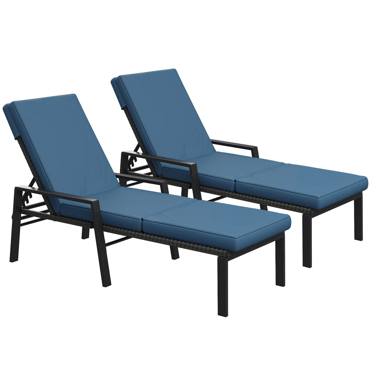 AECOJOY Chaise Lounge Chairs for Outside Set of 2, Adjustable Wicker PE Rattan Patio Pool Recliner Chair - Product image 14