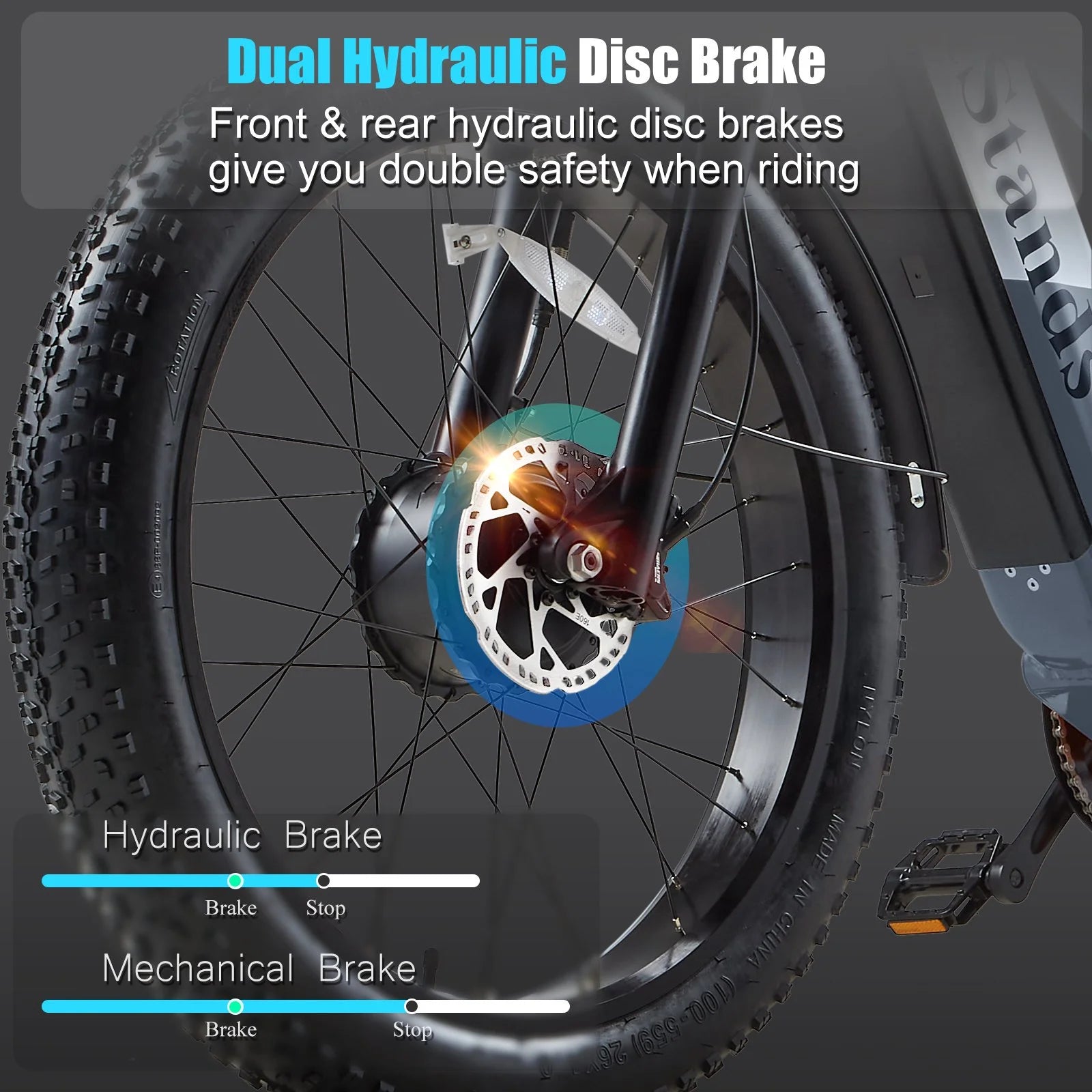 Dual Motors AWD 2000W Electric Bike for Adult 26'', UL2849 48V 60AH Removable Battery E - Product image 28