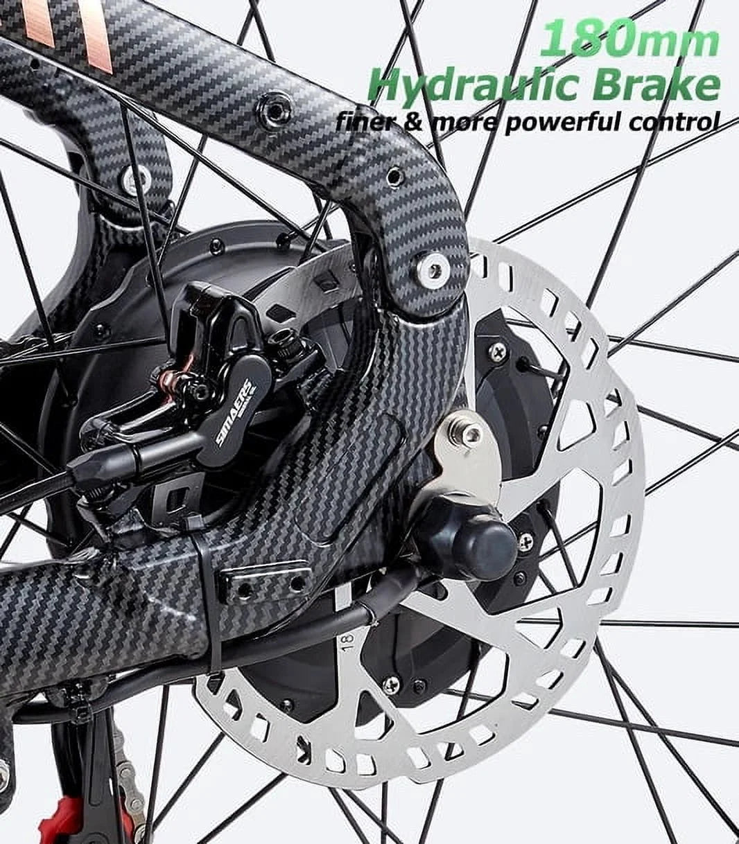 Dual Motors AWD 2000W Electric Bike for Adult 26'', UL2849 48V 60AH Removable Battery E - Product image 17