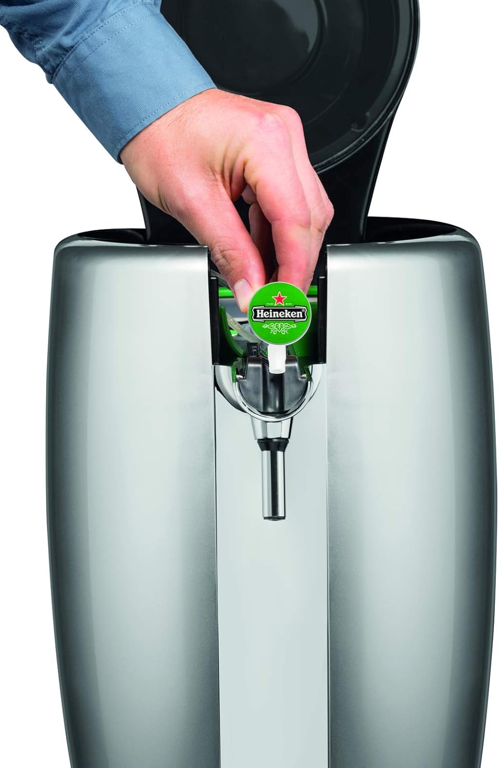 Krups BeerTender Silver and chrome Beer machine Pressure for home Beer tap Beer pump Box 2 glasses YY2931FD