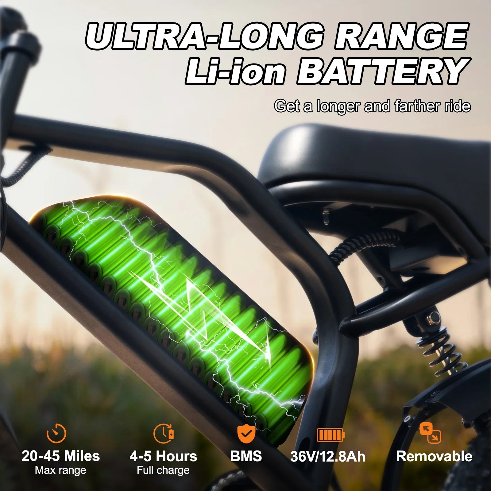 AVDL Electric Bike, 16" Fat Tire Ebike, 500W Motor, 48V 12ah Removable Battery, 4x Suspension - Product image 4