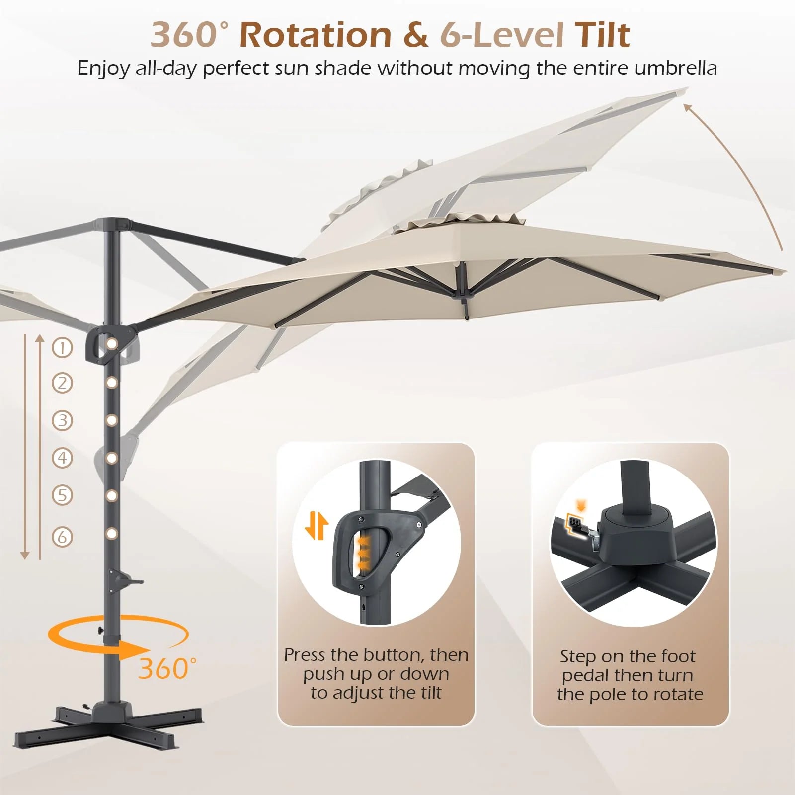 Tangkula 10ft Patio Umbrella with Aluminum Pole - Product image 7