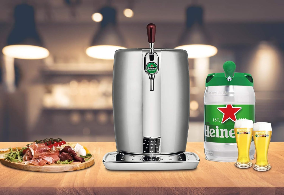Krups BeerTender Silver and chrome Beer machine Pressure for home Beer tap Beer pump Box 2 glasses YY2931FD
