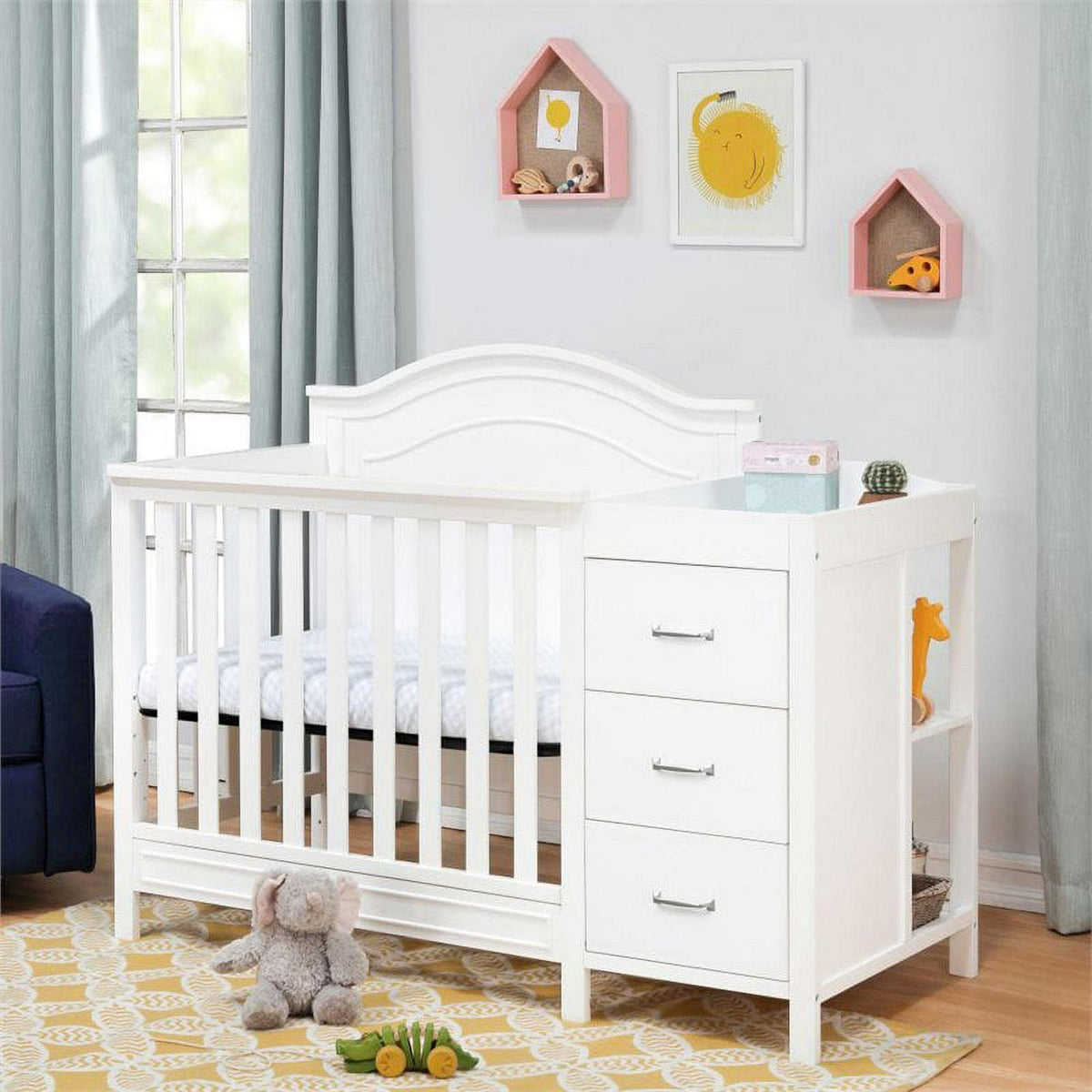 Davinci Charlie 4 - in - 1 Convertible Mini Crib & Changer in White - Product image 7