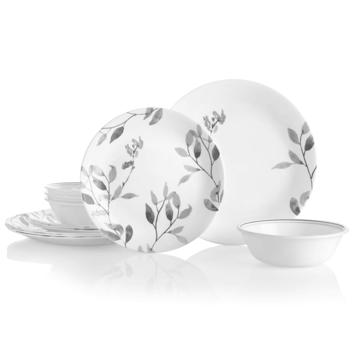 Corelle Boutique Misty Leaves 12-Piece Dinnerware Set, Service for 4 - Product image 1