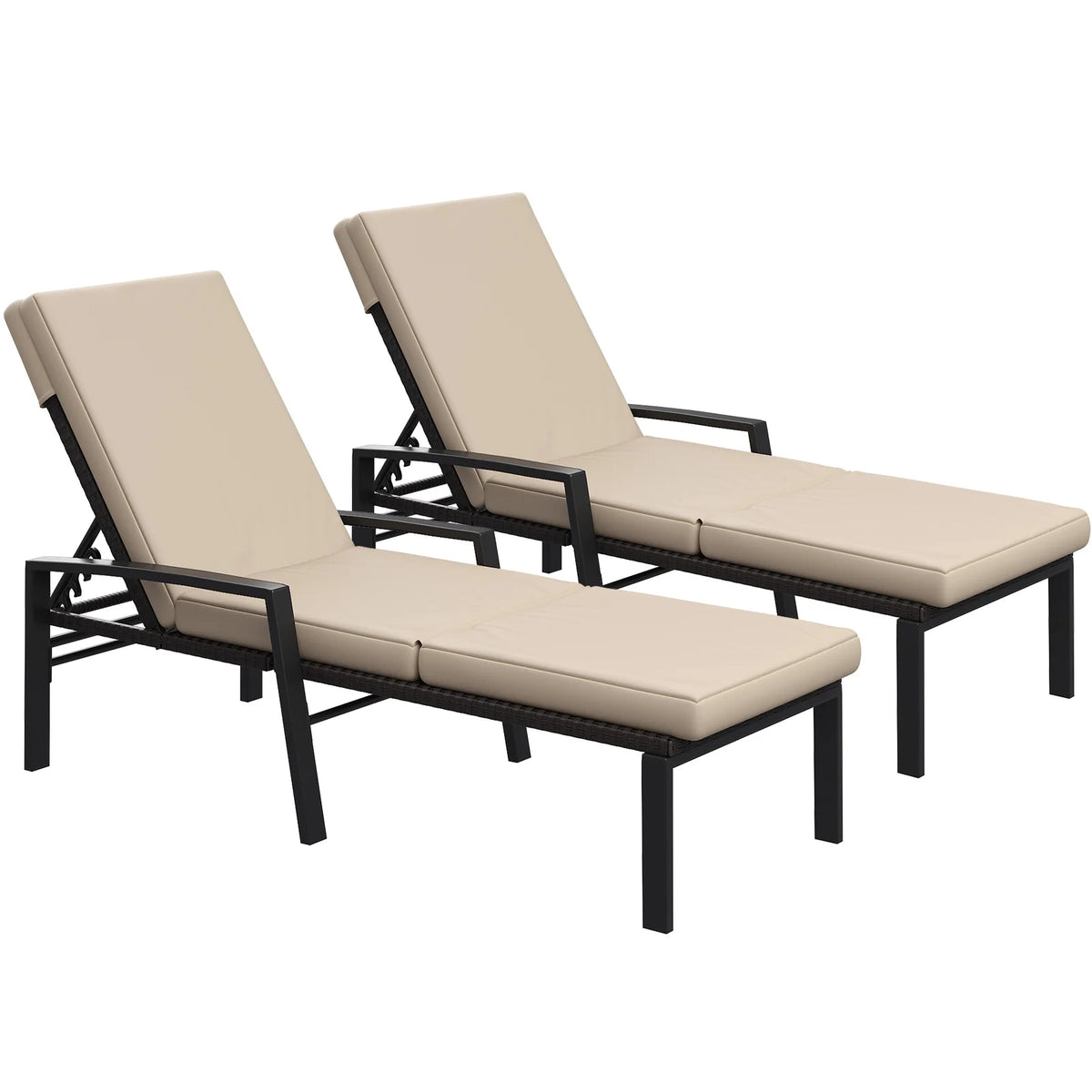 AECOJOY Chaise Lounge Chairs for Outside Set of 2, Adjustable Wicker PE Rattan Patio Pool Recliner Chair - Product image 13