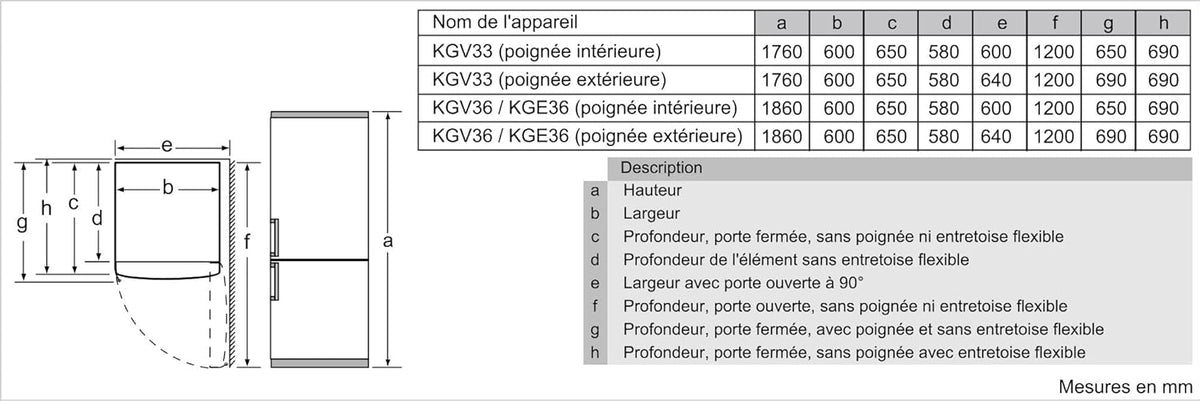 Bosch KGV33VLEAS - Free-standing combined refrigerator - Series 4 - 288L - Mixed cold - L 60cm x H 176cm - Stainless steel