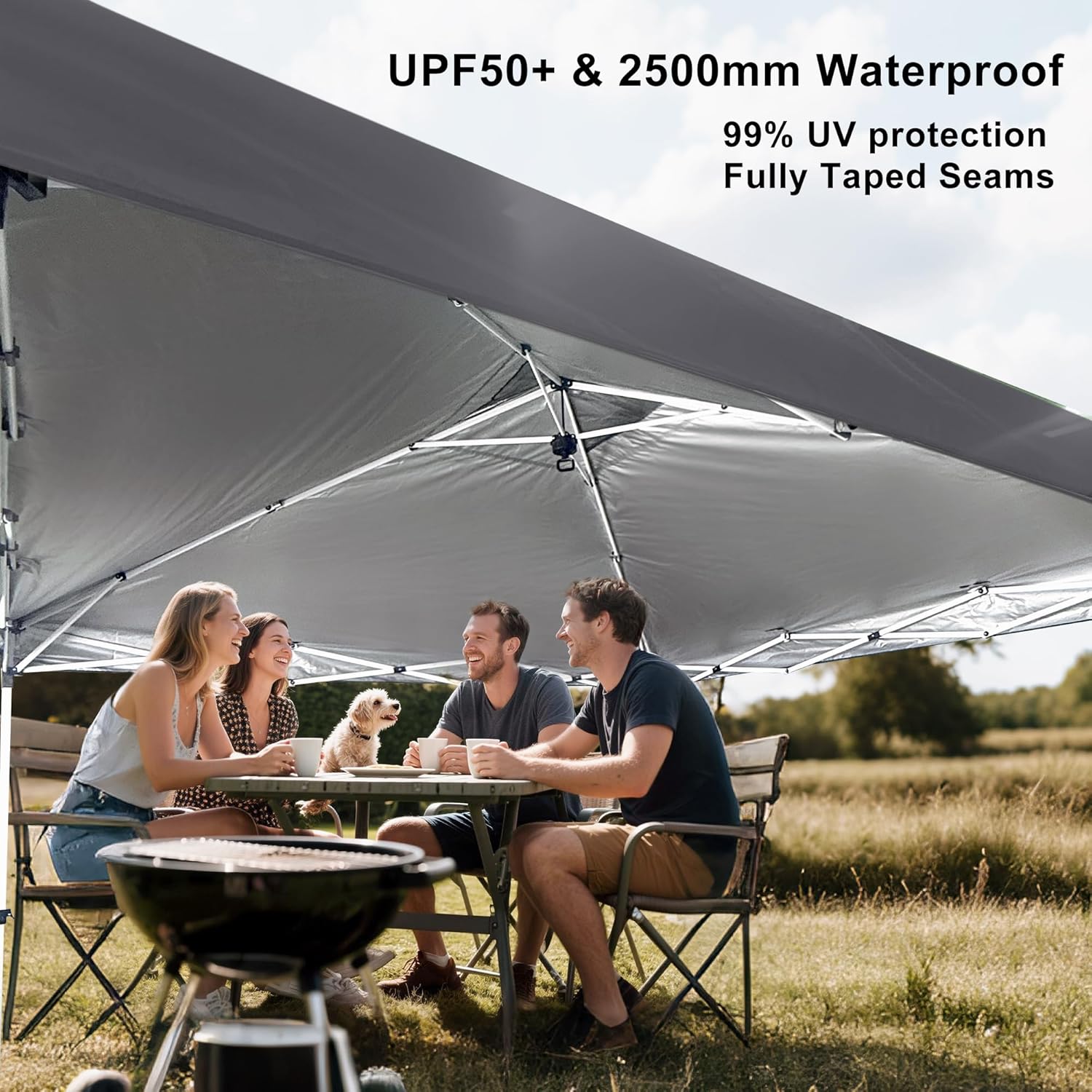 Origem Folding Gazebo 3x3 Waterproof & 2.5 x 2.5m & 3x6m with Side Walls, Barnum One-Stop Assembly & Storage Bag on Wheels, Outdoor Garden Gazebo, Ideal for Camping
