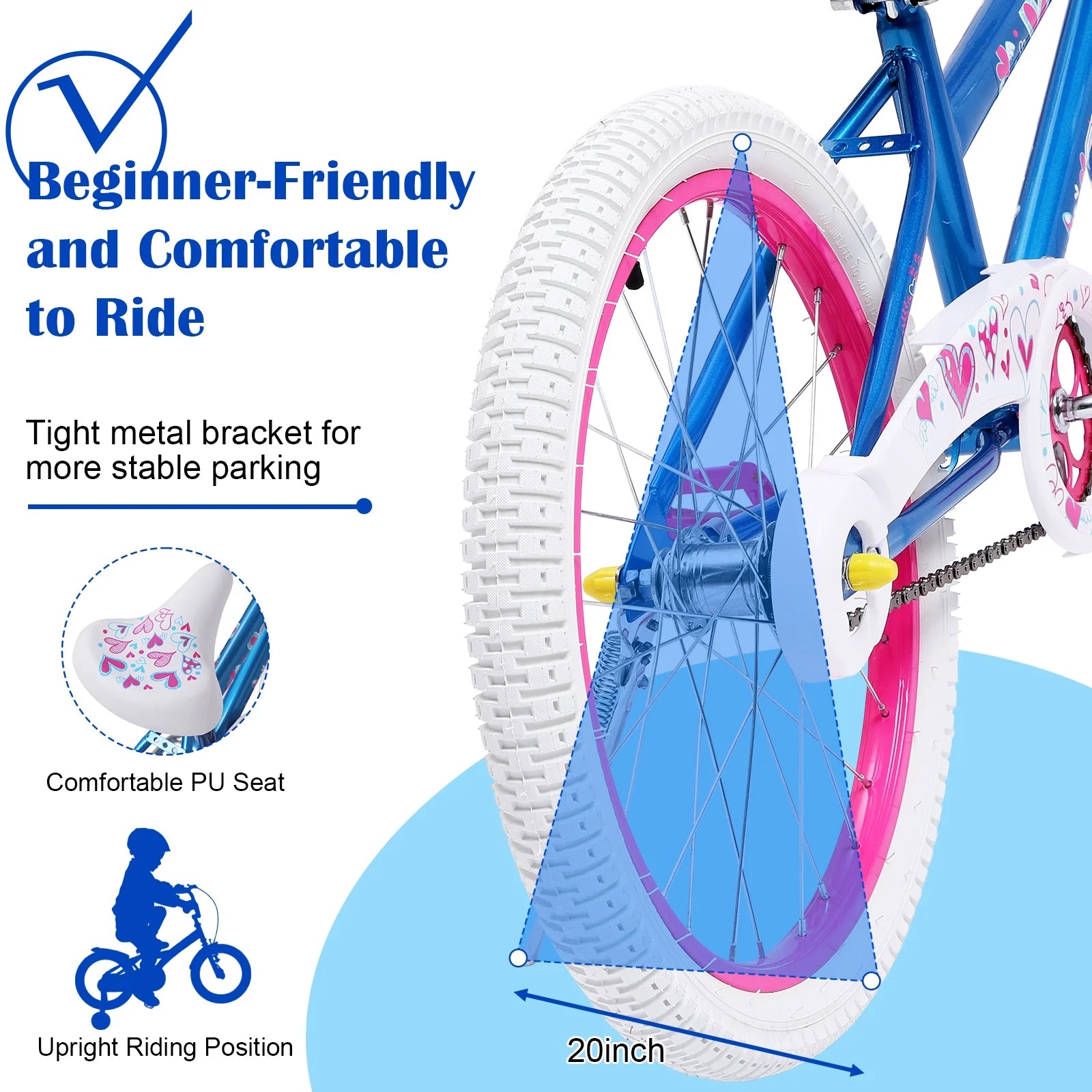 Vebreda 20 in Kids Bike Bicycle for 8 - 12 Years Old Kids, Blue - Product image 3