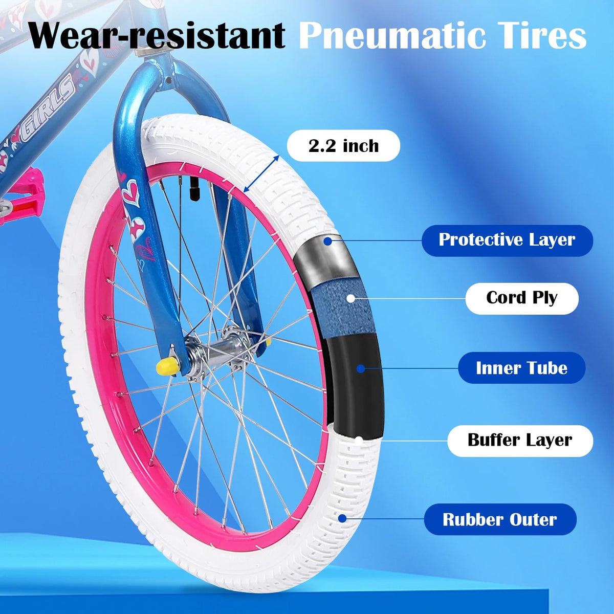 Vebreda 20 in Kids Bike Bicycle for 8 - 12 Years Old Kids, Blue - Product image 8