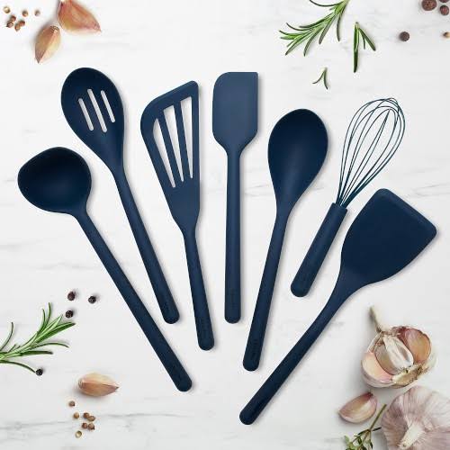 Healthy Non-Toxic PFAS Free Cookware - Platinum Silicone Tools 7-Piece Utensil Set - Navy by GreenPan - Product image 1