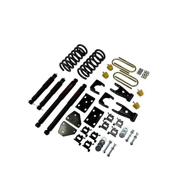 BELLTECH 812ND LOWERING KITS Front And Rear Complete Kit W/ Nitro Drop 2 Shocks 2002-2005 Dodge Ram 1500 (Quad Cab) 2 in. F/5 in. R drop W/ Nitro Drop II Shocks