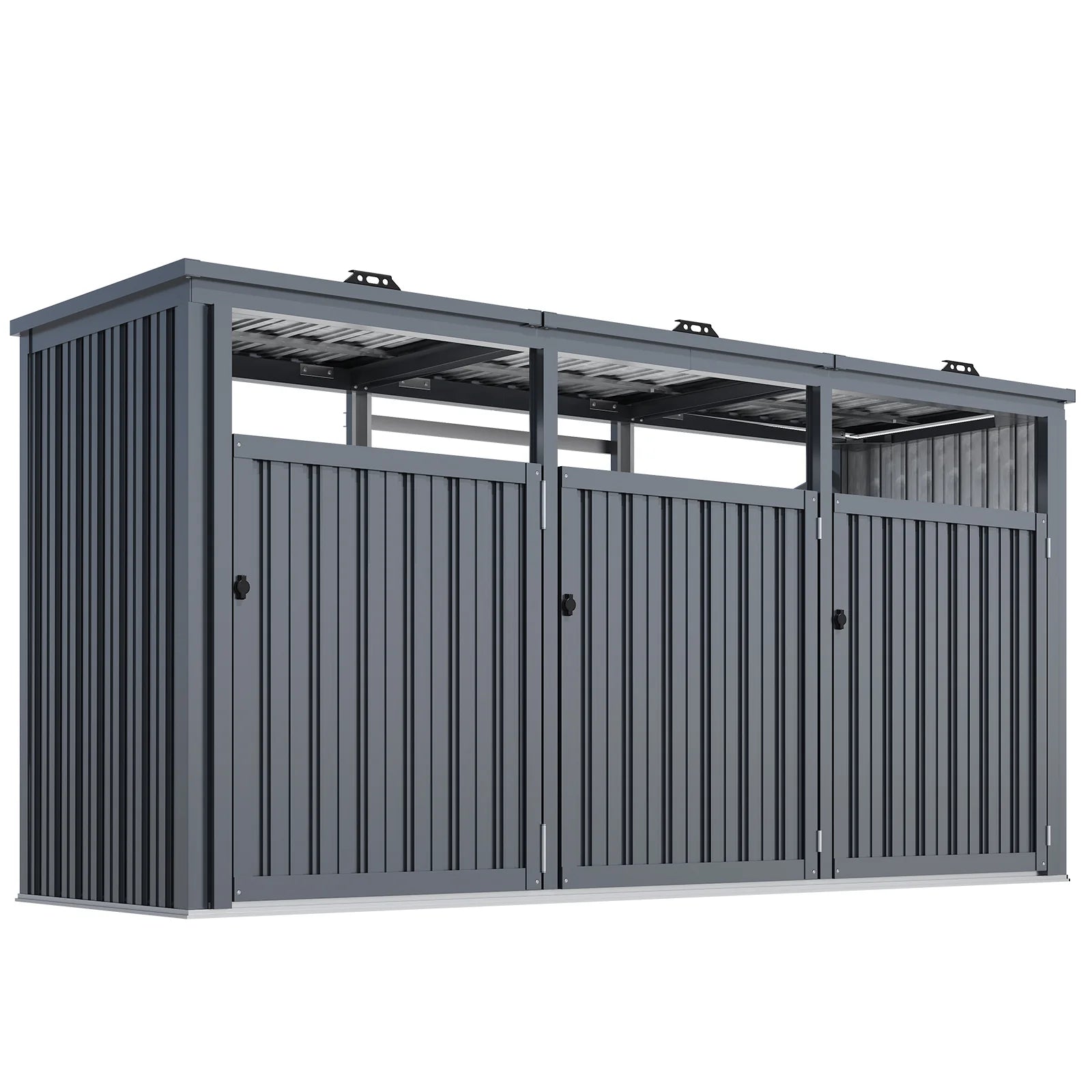 AECOJOY 73 Cu.Ft Outdoor Trash Can Storage Shed for 3 Garbage Cans - Product image 1
