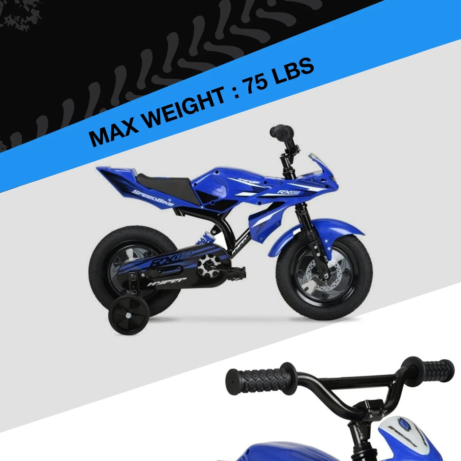 12" Hyper Speed Bike, Childs Bicycle; Kids Ages 2 - 4 Years Old, Blue, Character Group: Speed - Product image 10