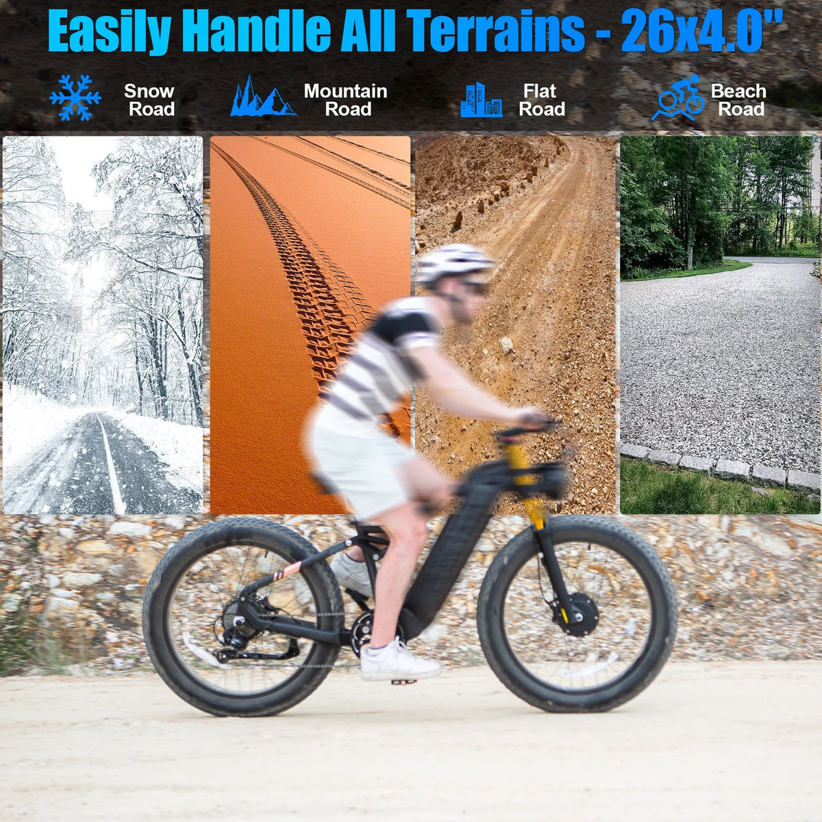 Dual Motors AWD 2000W Electric Bike for Adult 26'', UL2849 48V 60AH Removable Battery E - Product image 5