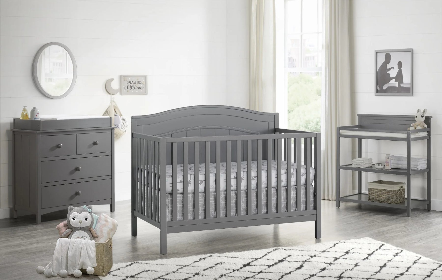 Oxford Baby North Bay 4 - in - 1 Convertible Crib, Snow White, GREENGUARD Gold Certified, Wooden Crib - Product image 17