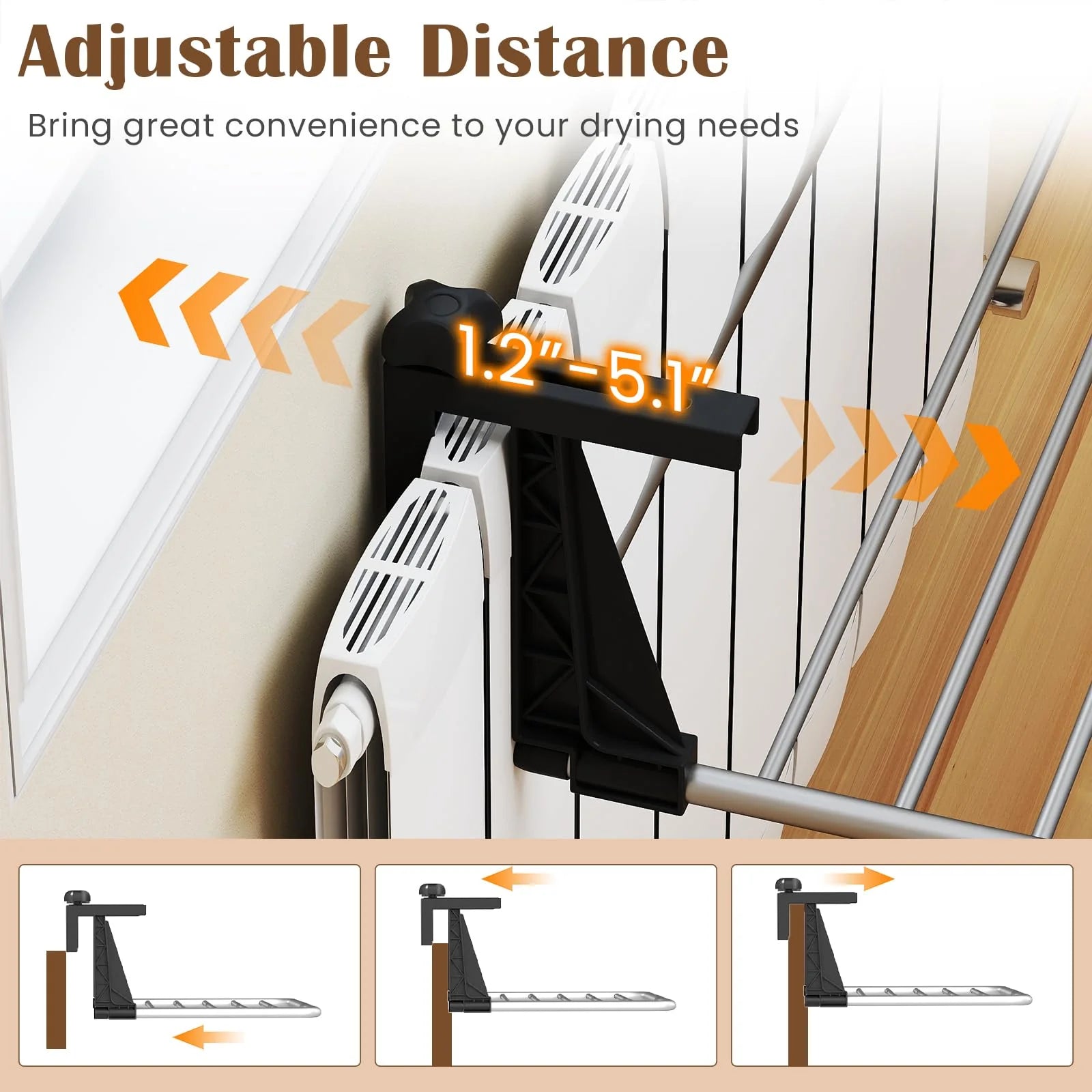 Tangkula Portable Clothes Drying Rack - Extendable Radiator Clothes Airer with Robust Aluminum Frame for - Product image 6