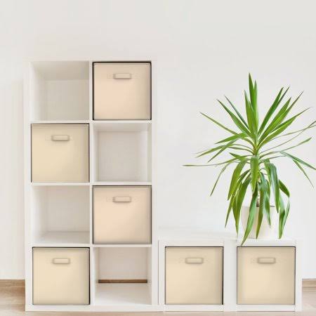 Somerset Home Cube Storage Bins - 6 Piece Fabric Container Set (Beige) - Product image 1