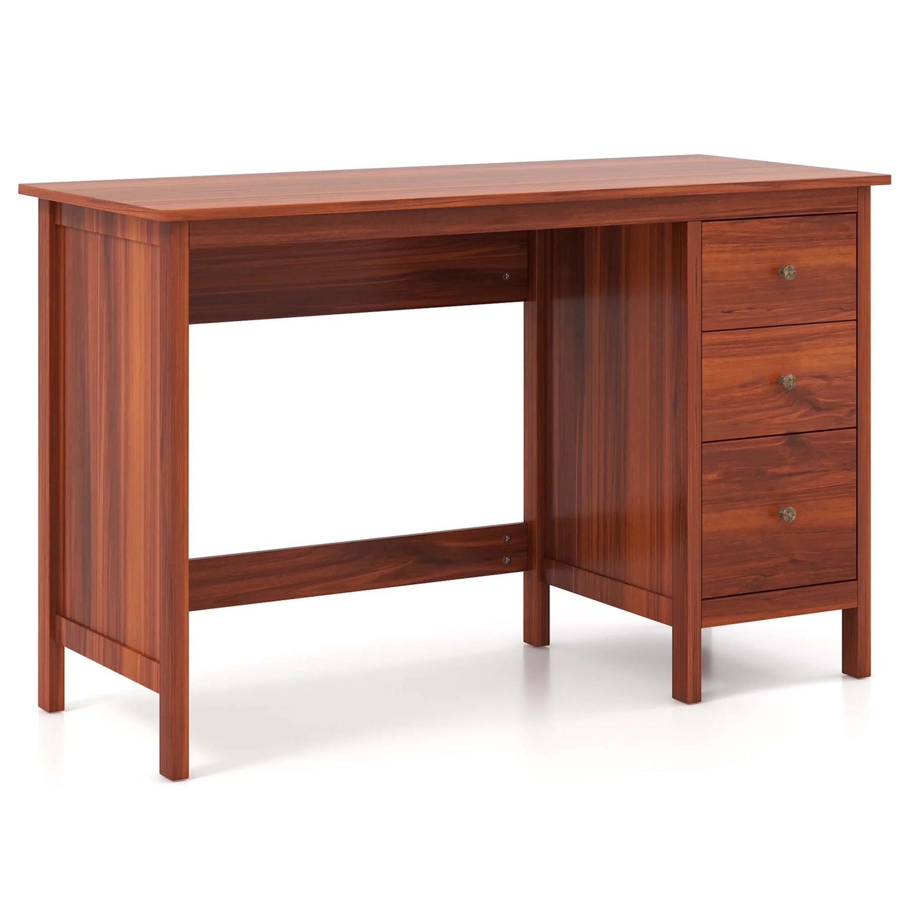 Computer Desk Study Writing Desk Home Office Workstation with 3 Drawers Black