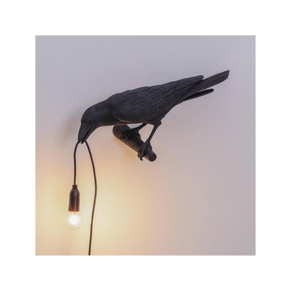 (Black B) Designer Bird Lamp LED Wall Lamp with Plug in Cord Living Room Bedside Lights - Product image 1