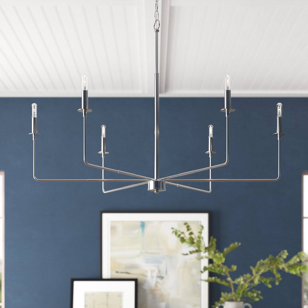 Alysa 6 Light Metal Dimmable Chandelier Finish: Polished Nickel - Product image 1