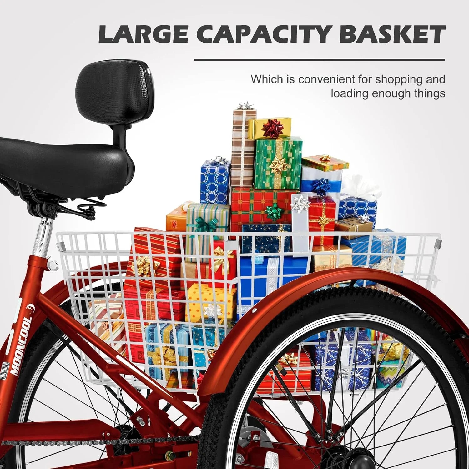 FICISOG 7 Speed Adult Tricycle for Women, 20/24/26 in Adult Trike with Basket - Product image 10