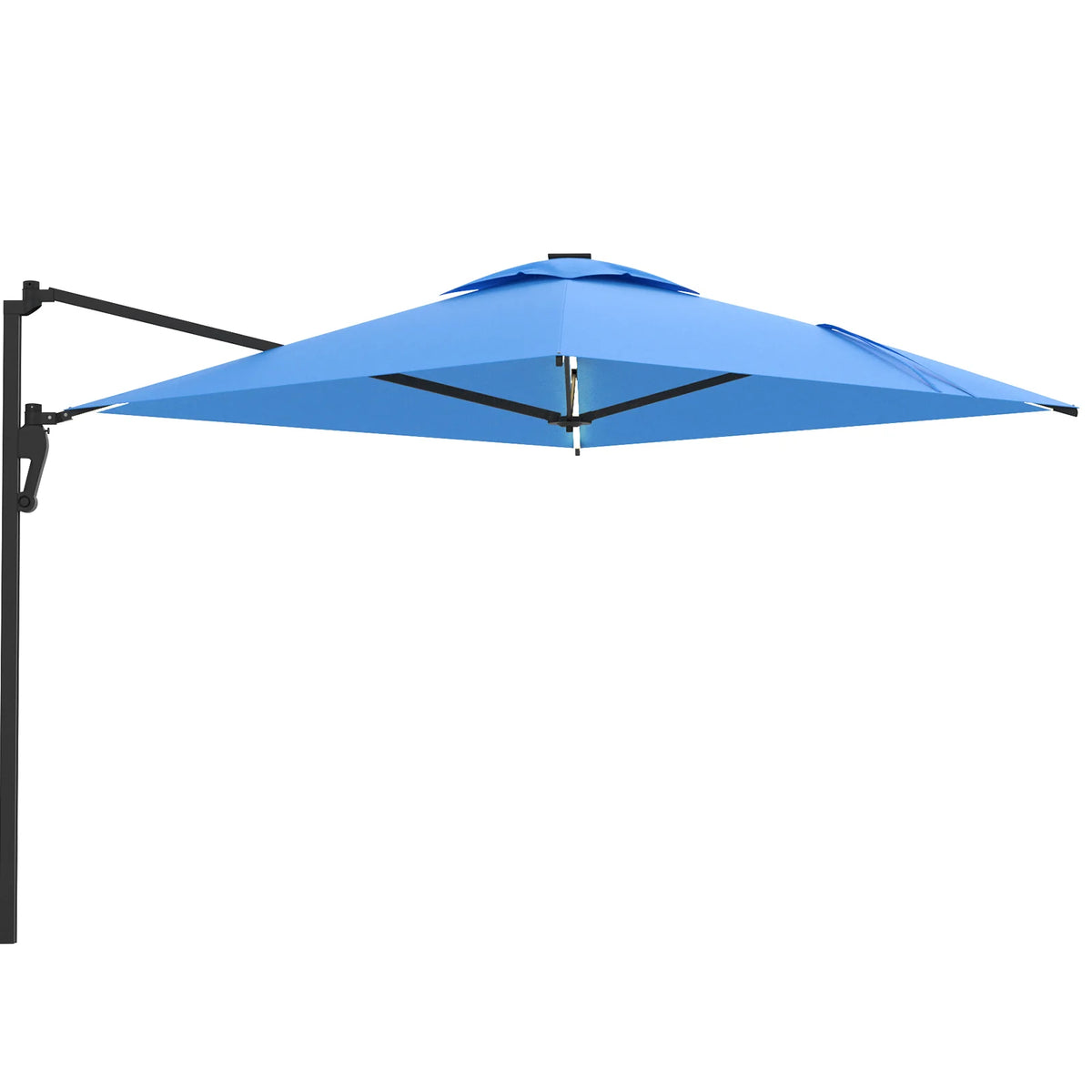 AECOJOY 10FT Large Patio Umbrella with Solar Lights, Rectangle Wall Mounted Outdoor Patio Umbrella, Blue - Product image 1