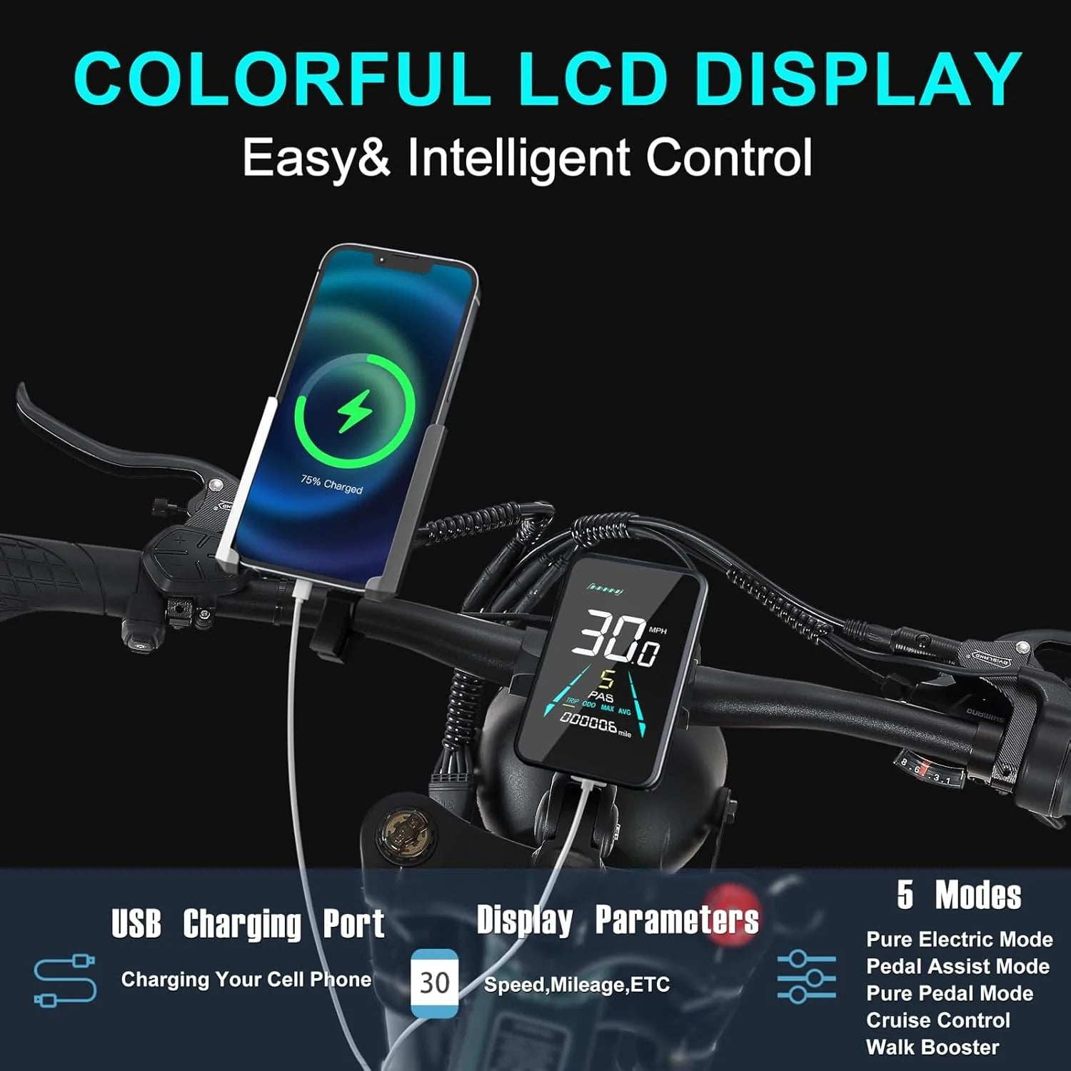 Dual Motors AWD 2000W Electric Bike for Adult 26'', UL2849 48V 60AH Removable Battery E - Product image 14