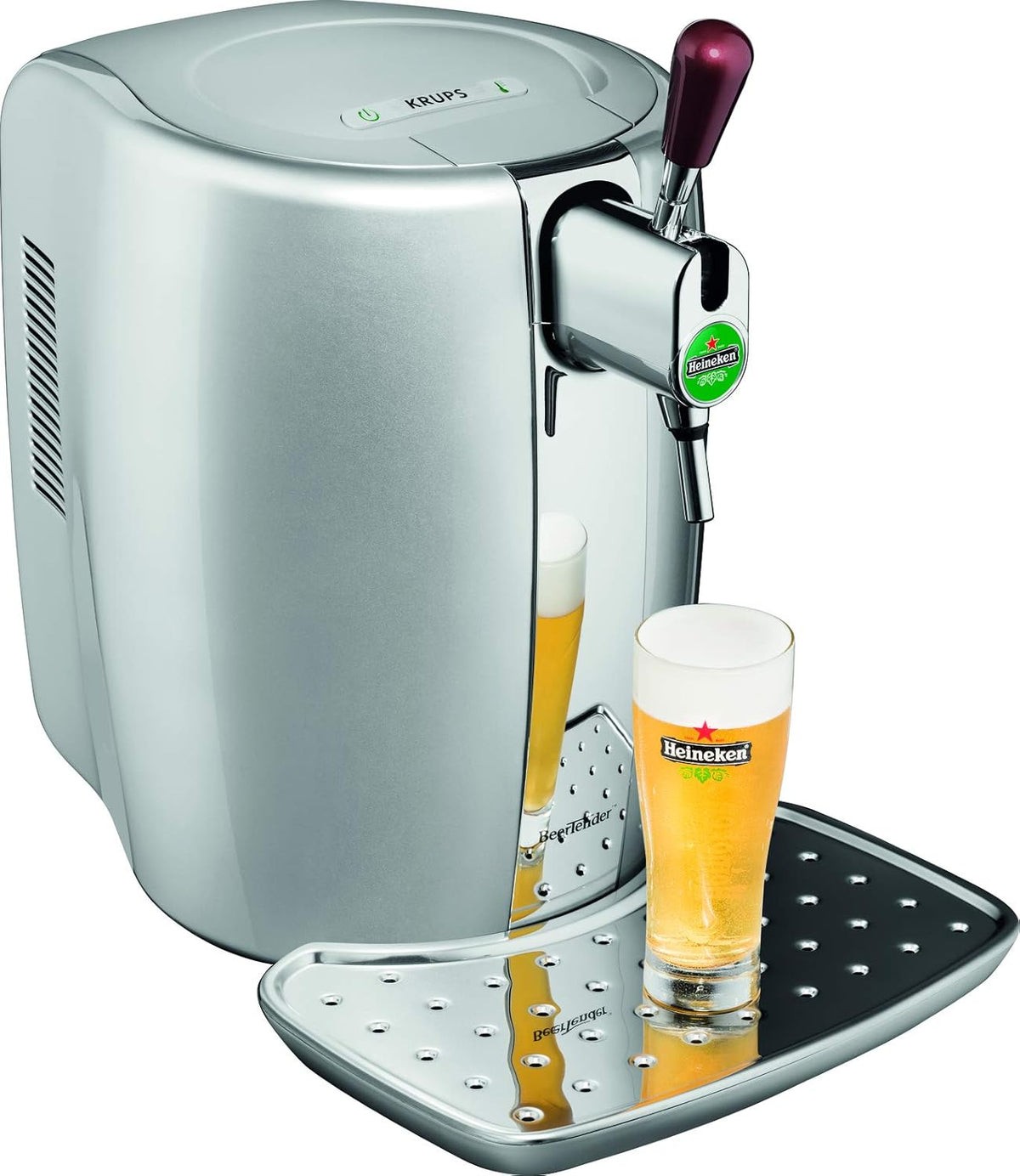 Krups BeerTender Silver and chrome Beer machine Pressure for home Beer tap Beer pump Box 2 glasses YY2931FD