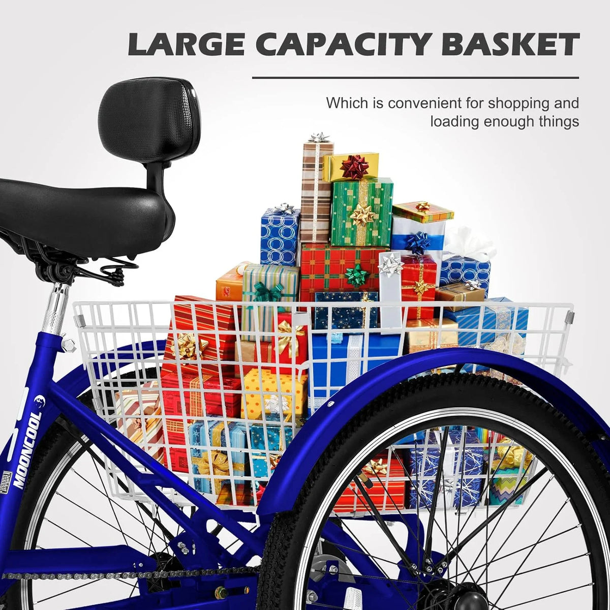 FICISOG 7 Speed Adult Tricycle for Women, 20/24/26 in Adult Trike with Basket - Product image 53