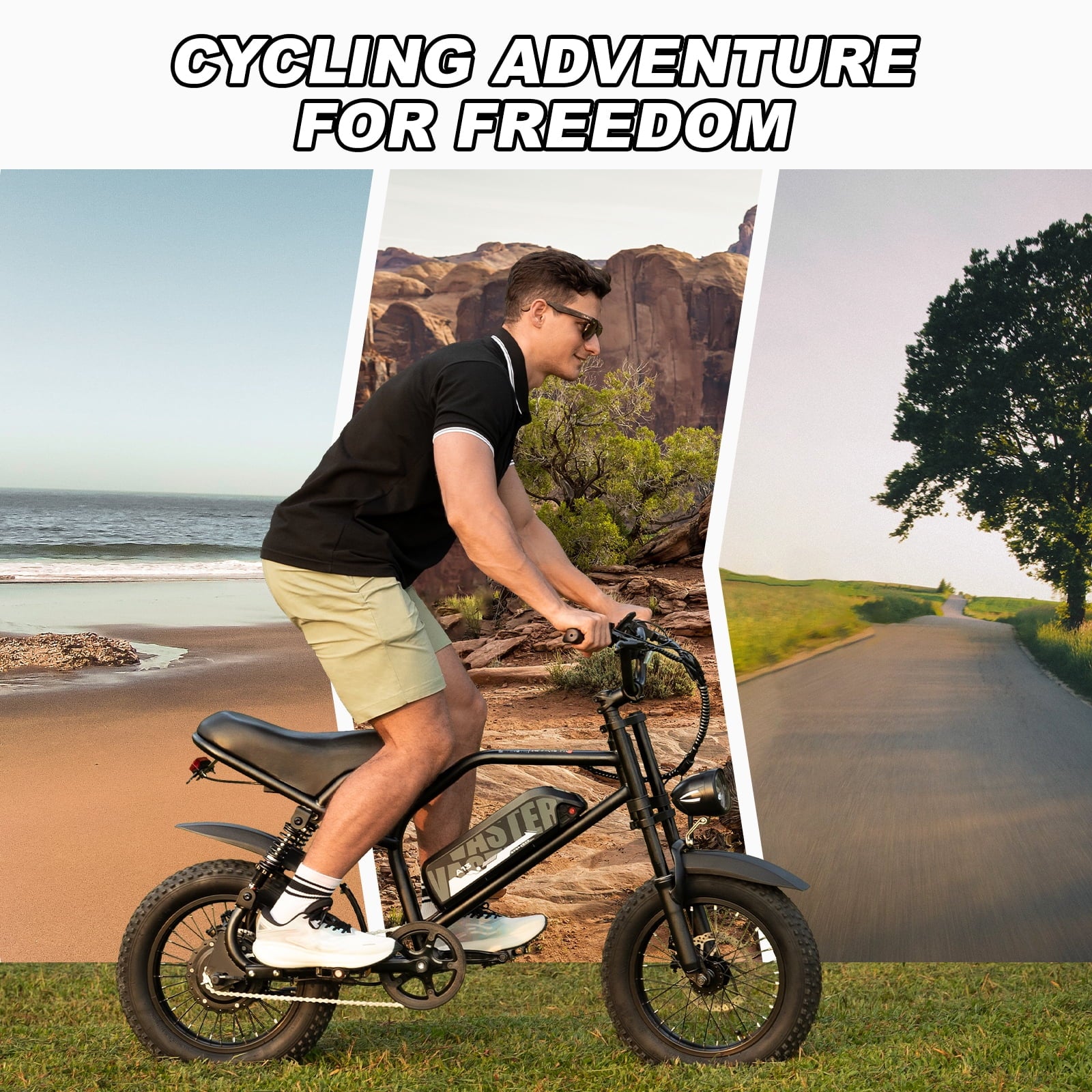AVDL Electric Bike, 16" Fat Tire Ebike, 500W Motor, 48V 12ah Removable Battery, 4x Suspension - Product image 2