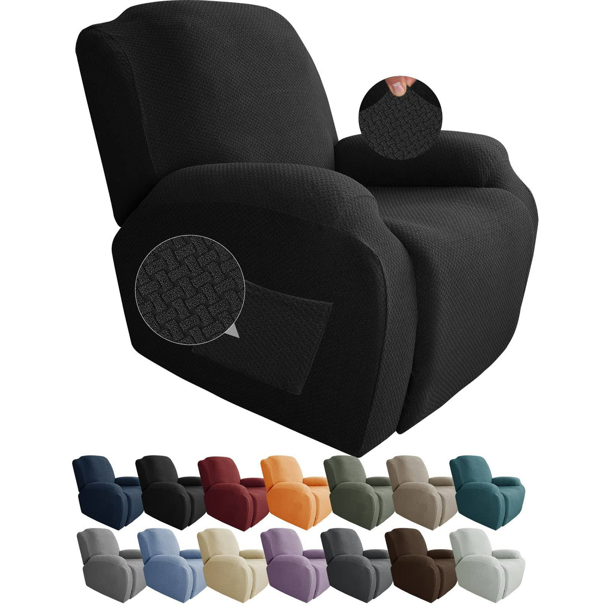 JIVINER Newest Design 4-Piece Recliner Chair Covers Stretch Jacquard Covers for Recliner Chair Recliner - Product image 1