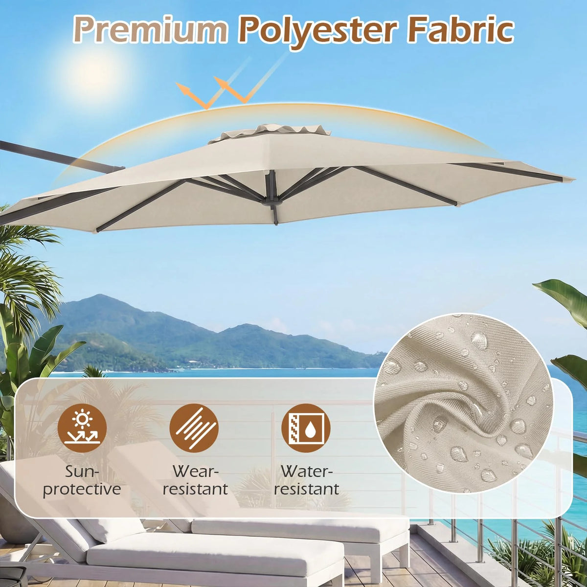 Tangkula 10ft Patio Umbrella with Aluminum Pole - Product image 5