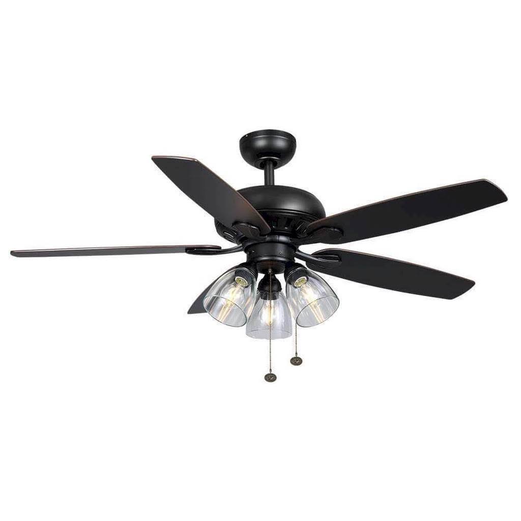 Hampton Bay Rockport 52 in. LED Matte Black Ceiling Fan - Product image 1