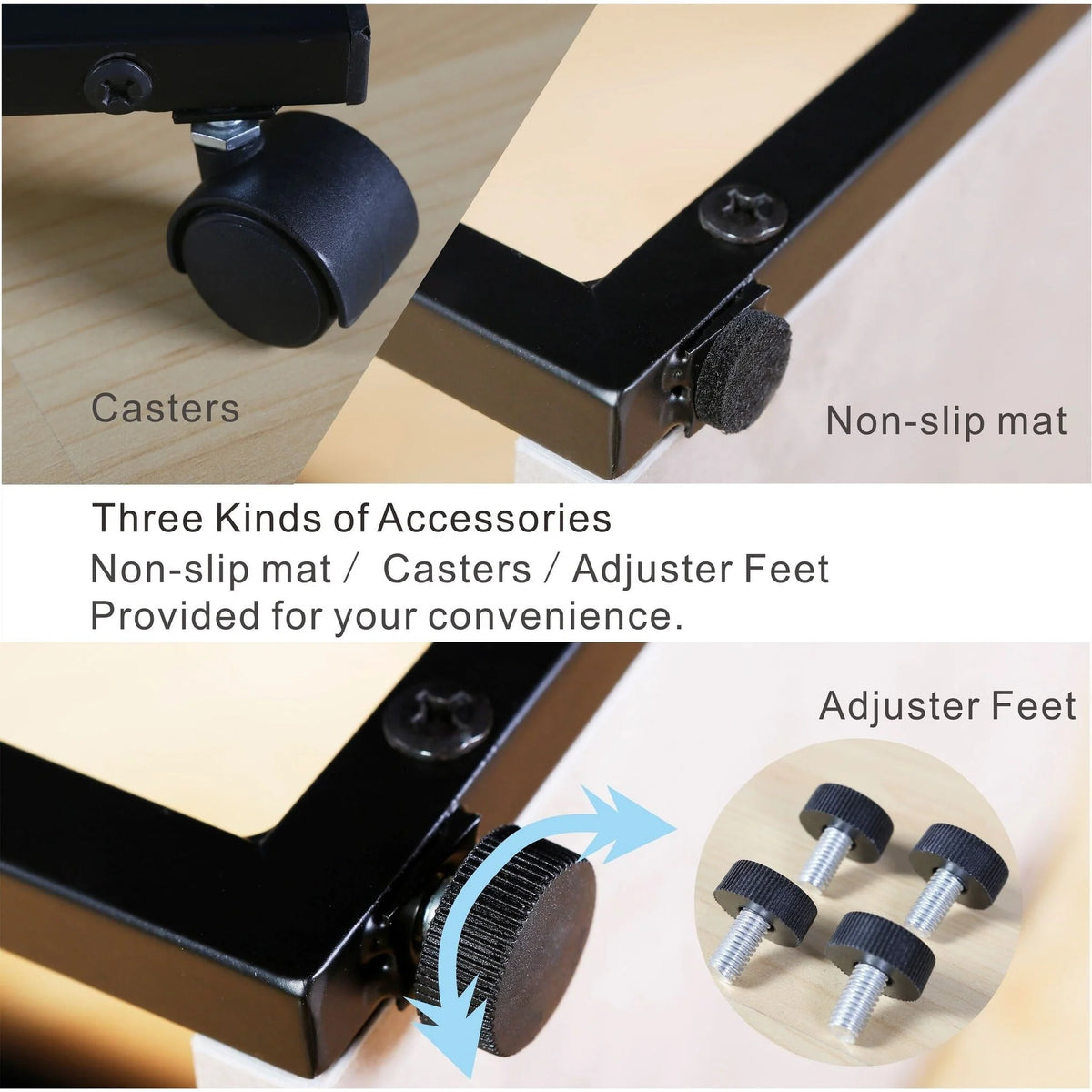 JJS Side End C Table for Sofa, Living Room Couch Table Snack Table That Slide Under for Small Spaces - Product image 3