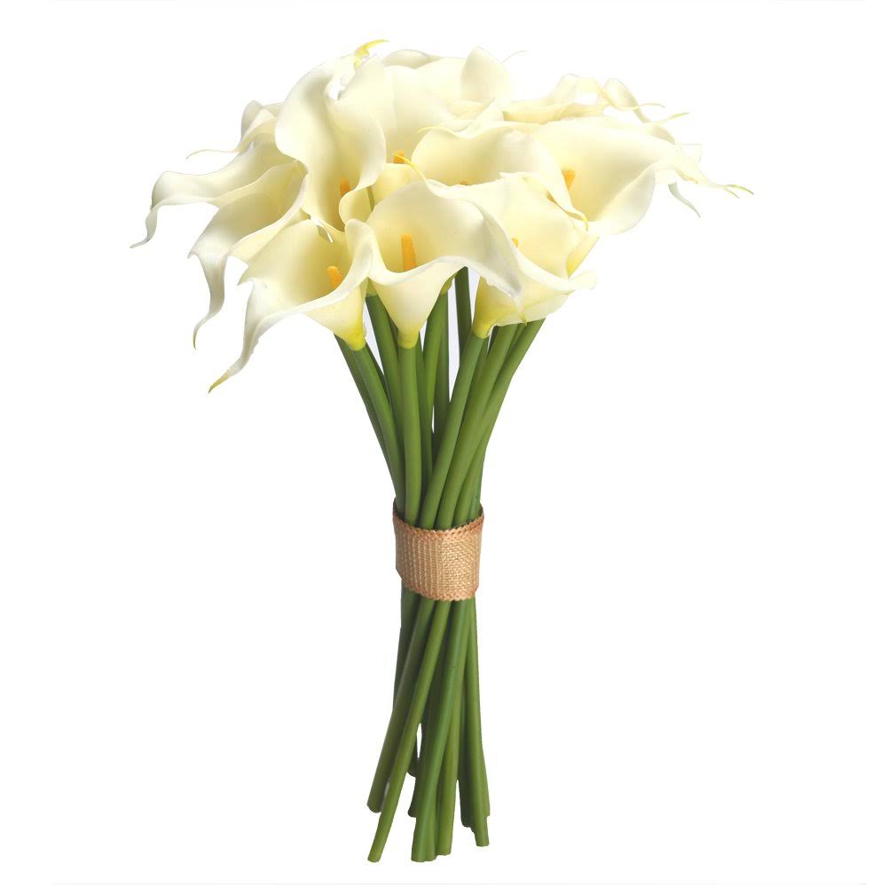 Axon Calla Lily Bridal Wedding Bouquet 20 Pcs A Set Flower Bouquets Home Decor Gift Cream - Product image 1