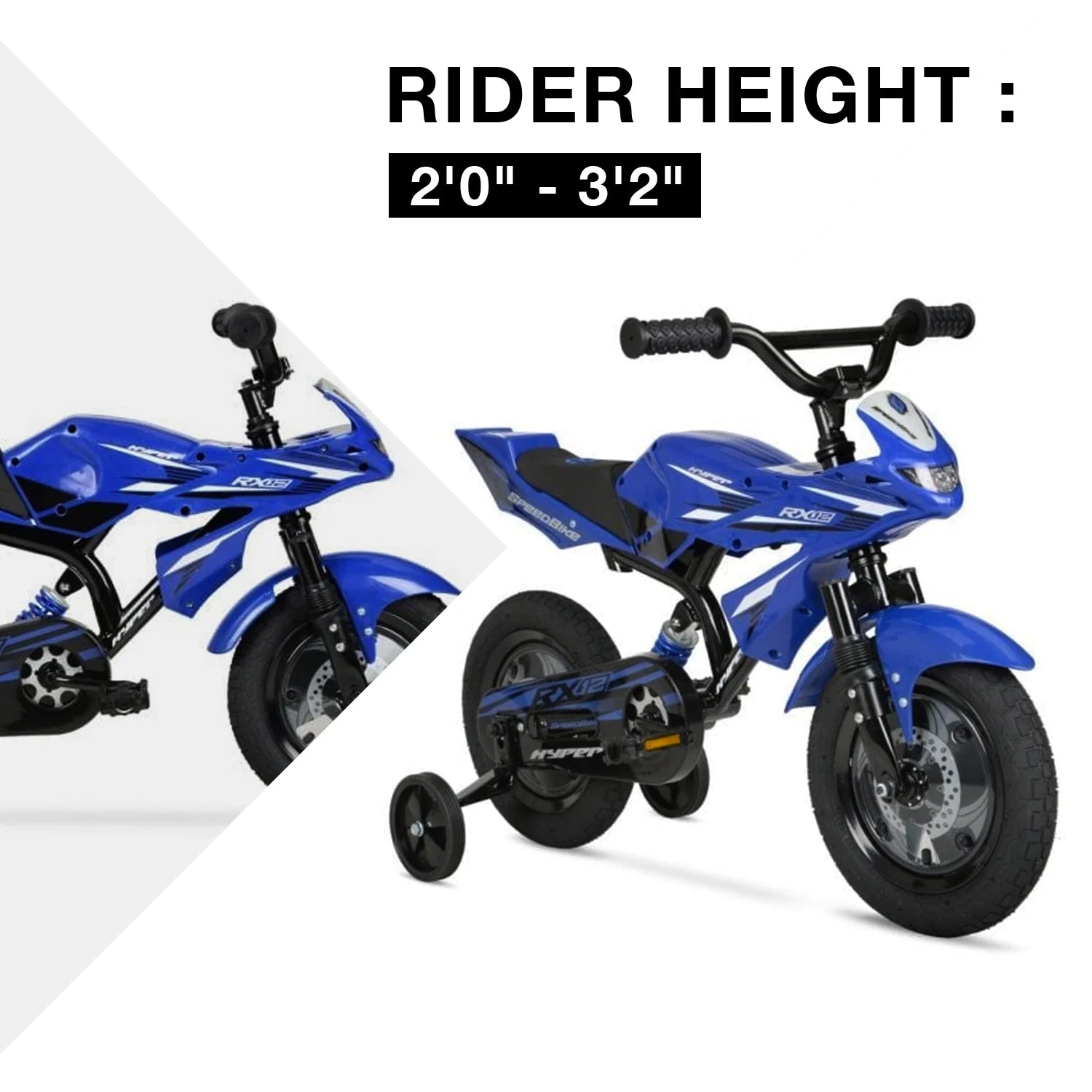 12" Hyper Speed Bike, Childs Bicycle; Kids Ages 2 - 4 Years Old, Blue, Character Group: Speed - Product image 11