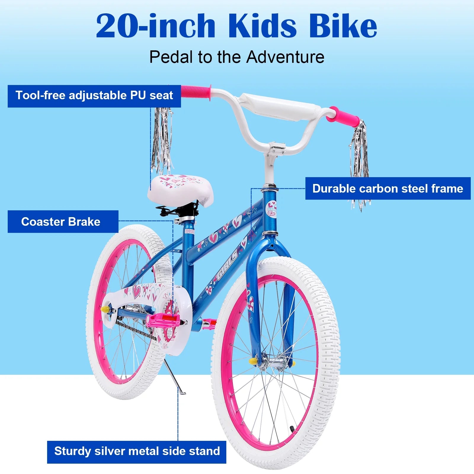 Vebreda 20 in Kids Bike Bicycle for 8 - 12 Years Old Kids, Blue - Product image 6