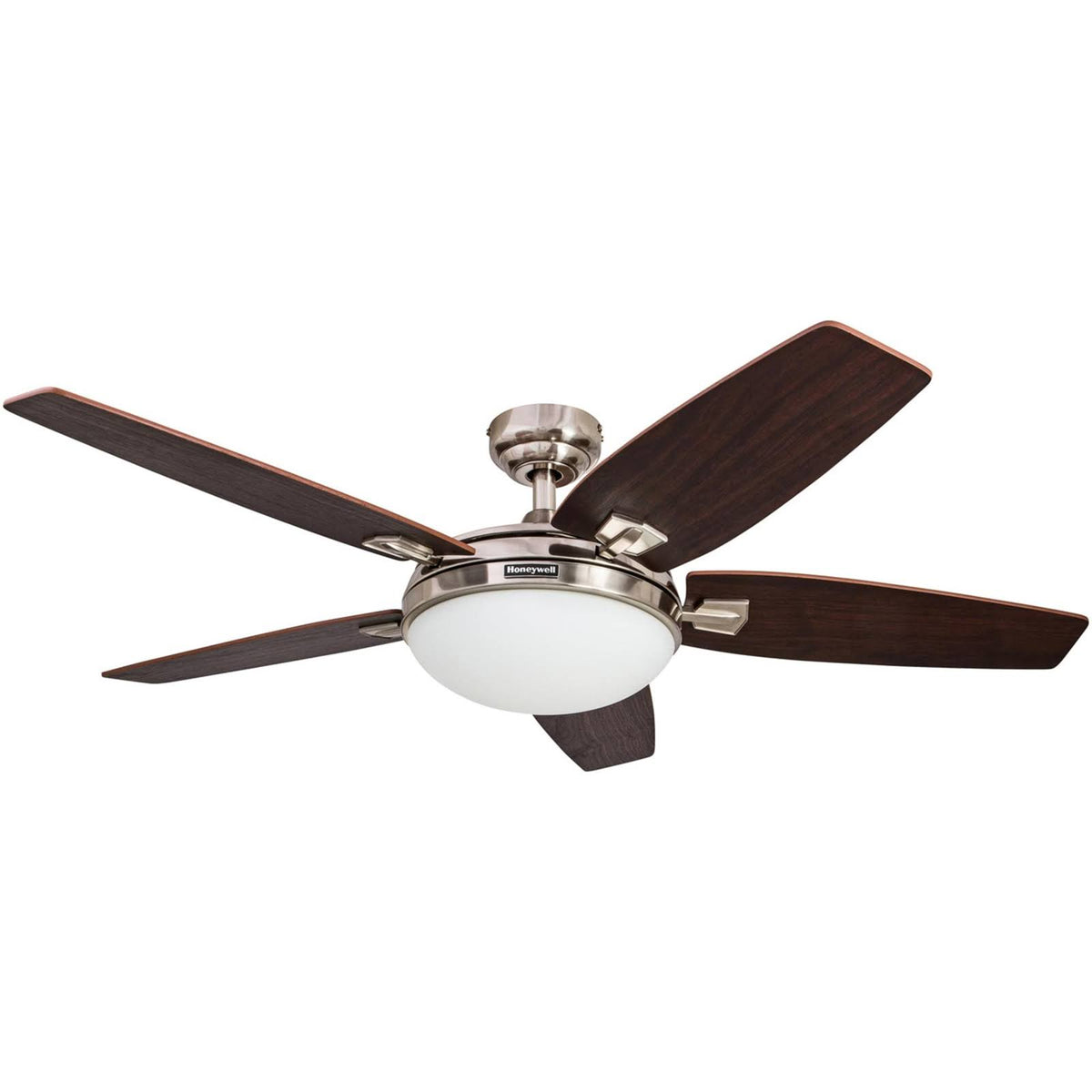 48" Honeywell Carmel Brushed Nickel Ceiling Fan with Integrated Light and Remote - Product image 1