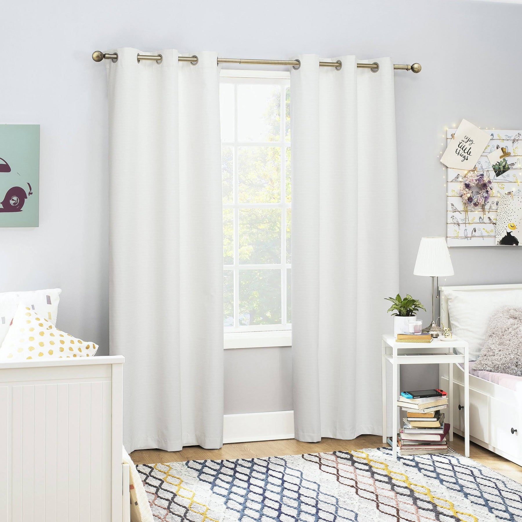 Sun Zero Accents - Sun Zero Blackout Grommet Curtain Panels White Textured 40x 84 New Open - Color - Product image 1