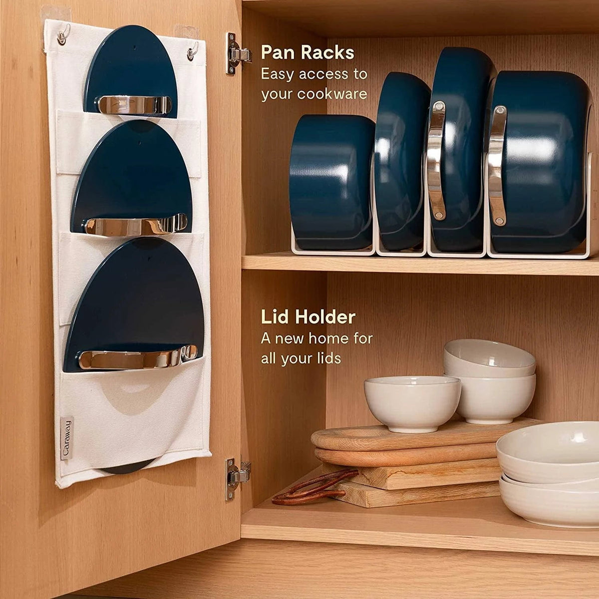 Caraway Nonstick Ceramic Cookware Set (12 Piece) Pots Pans Lids and Kitchen Storage - Product image 4