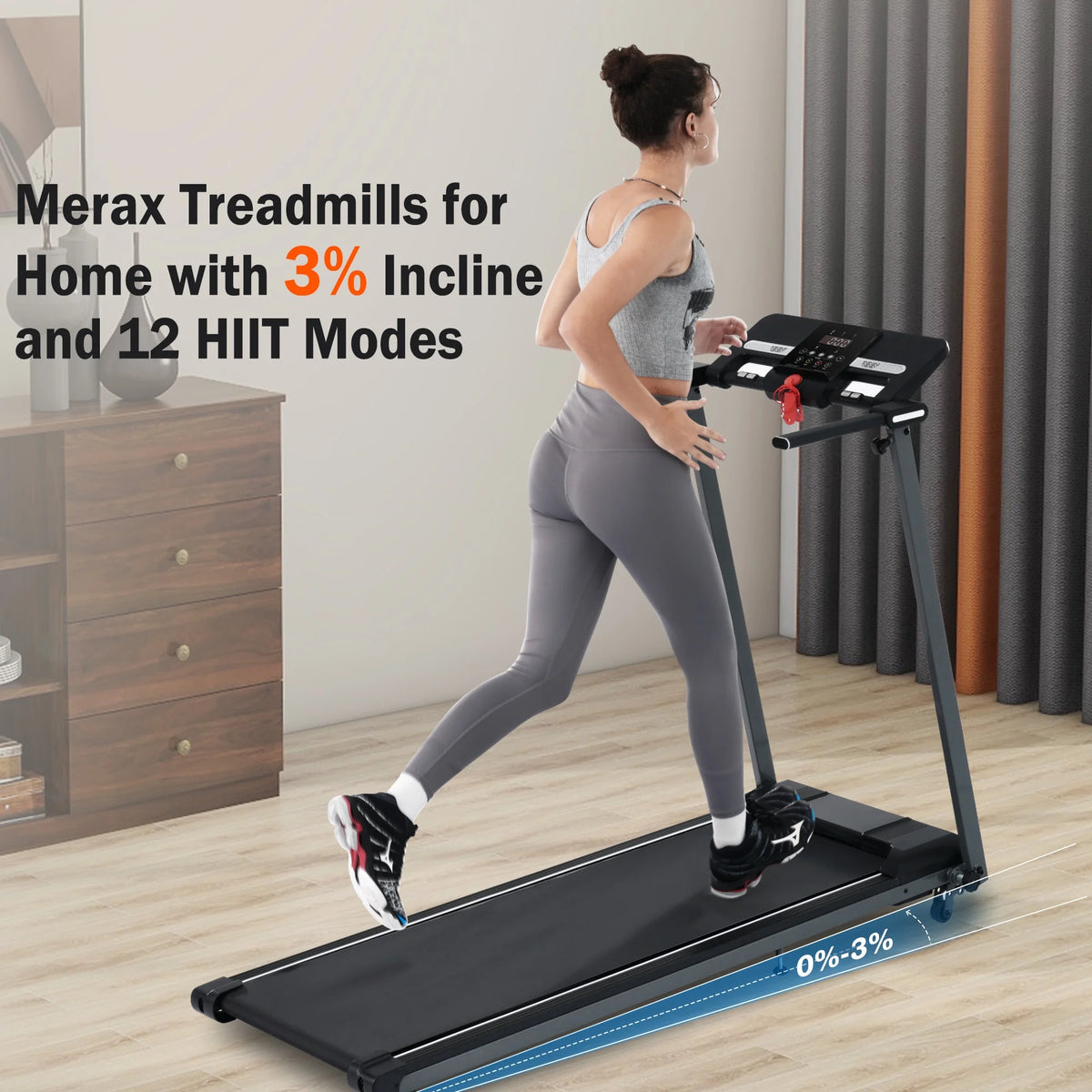 EUROCO 2.5HP Folding Treadmill with 7.5mph Speed, 265 lb Walking Exercise Treadmill with LED Display, 3 - Product image 9