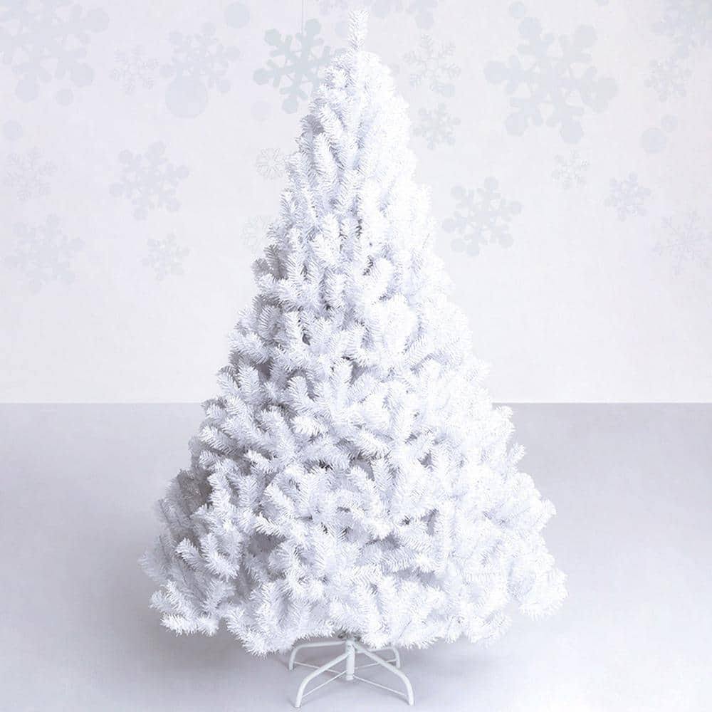 Costway Artificial PVC Christmas Tree w/Stand Holiday Season Indoor Outdoor Green - White, 6ft - Product image 1