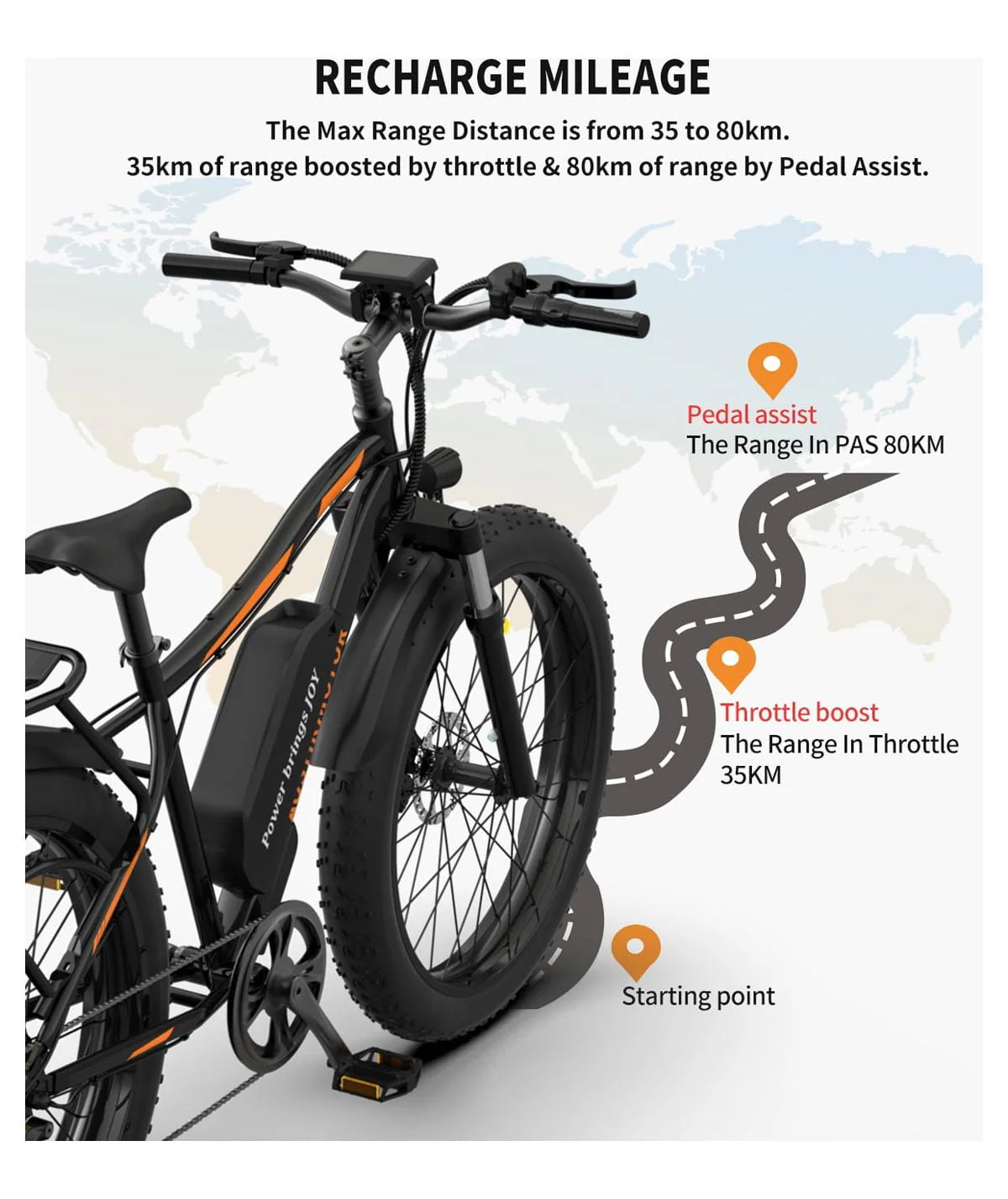Aostirmotor Electric Mountain Bike, 48V 13AH Removable Lithium Battery 750W Ebike with Rack - Product image 11
