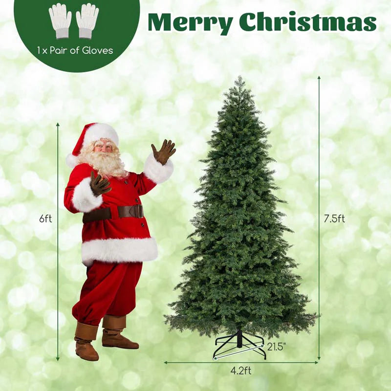 6/7.5 FT Pre-Lit Artificial Christmas Tree, PE/PVC Mixed Tips, Hinged Xmas Tree with Remote - Product image 18